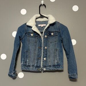 Children's Blue Denim Jacket with Sherpa Collar